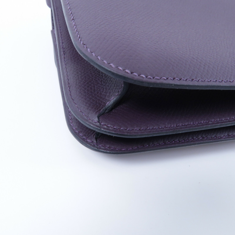 HERMES Epsom皮革Constance Mini肩背袋Tosca-10