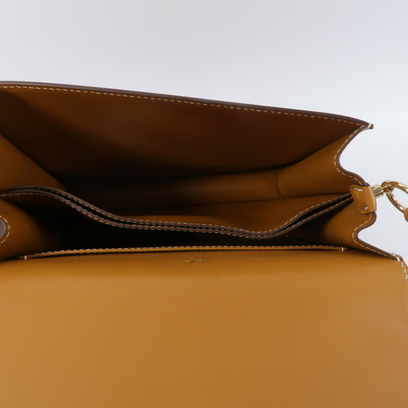 HERMES Barenia皮革Roulis 23肩背袋Naturel-4