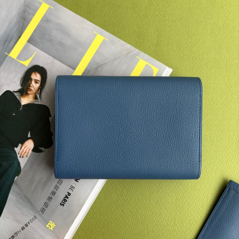 ::Hermès:: Passant Compact Wallet 霧藍色功能卡包 鈔票零錢包 短夾-4