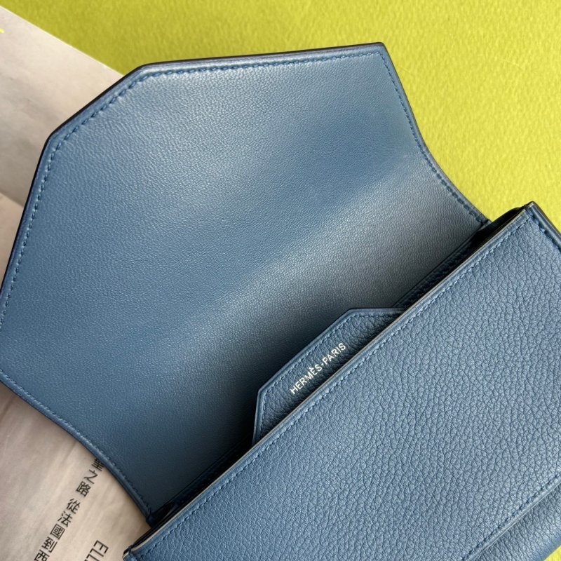 ::Hermès:: Passant Compact Wallet 霧藍色功能卡包 鈔票零錢包 短夾-14