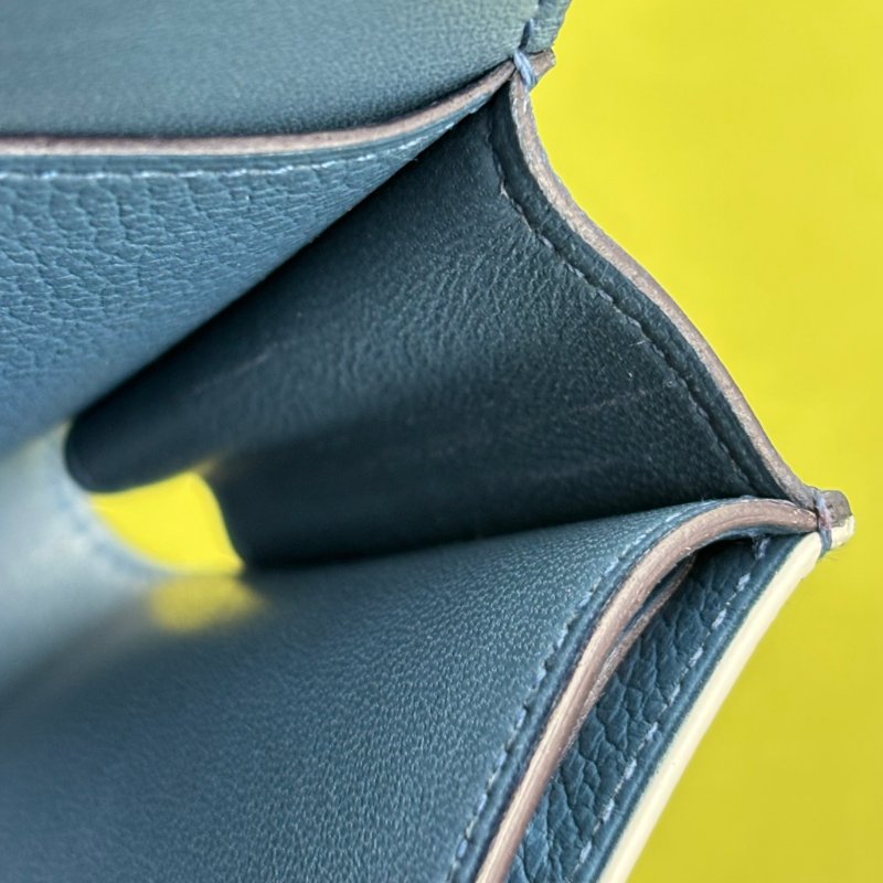 ::Hermès:: Passant Compact Wallet 霧藍色功能卡包 鈔票零錢包 短夾-19