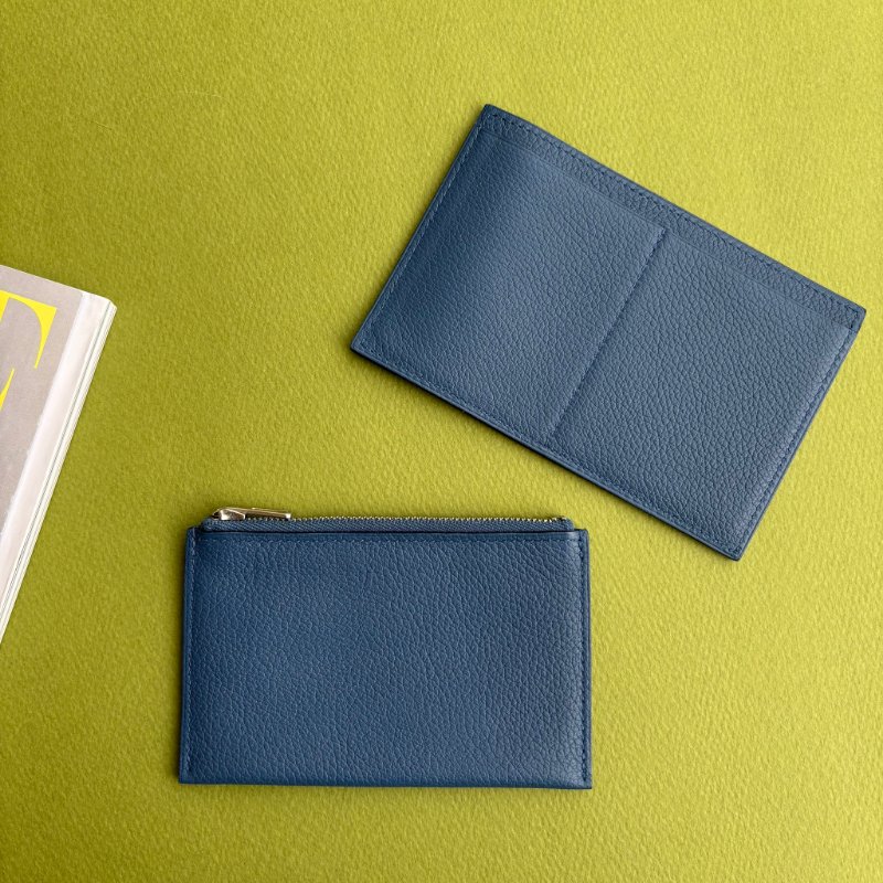 ::Hermès:: Passant Compact Wallet 霧藍色功能卡包 鈔票零錢包 短夾-21