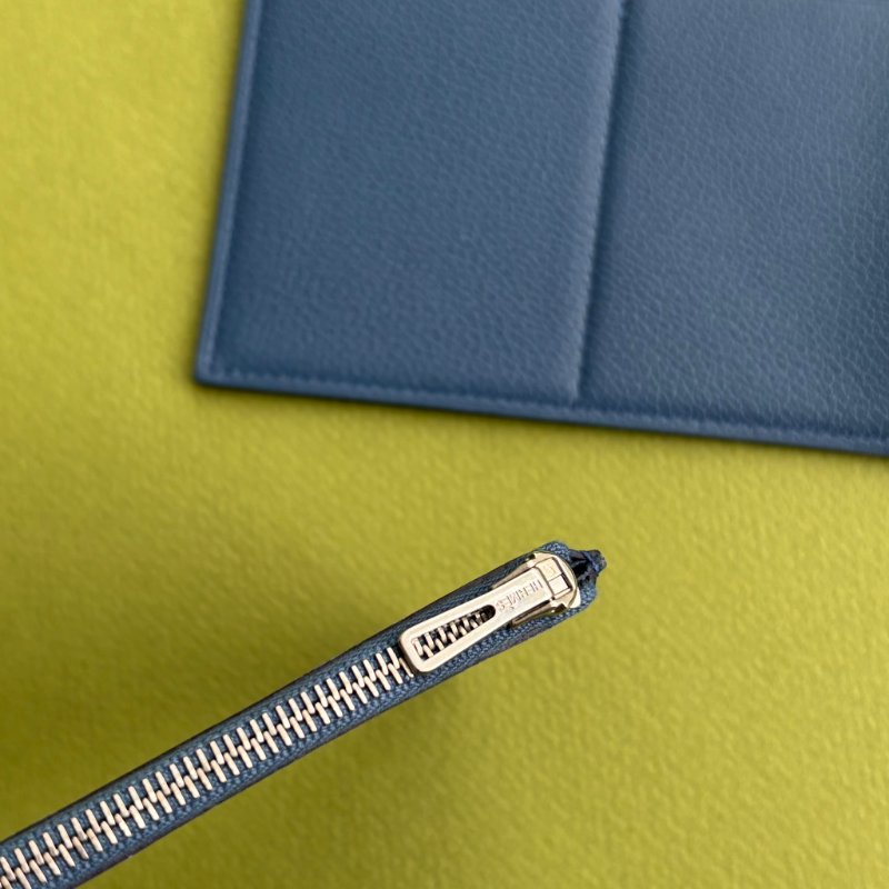 ::Hermès:: Passant Compact Wallet 霧藍色功能卡包 鈔票零錢包 短夾-23