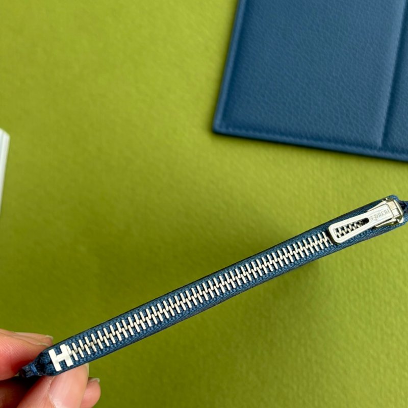 ::Hermès:: Passant Compact Wallet 霧藍色功能卡包 鈔票零錢包 短夾-24