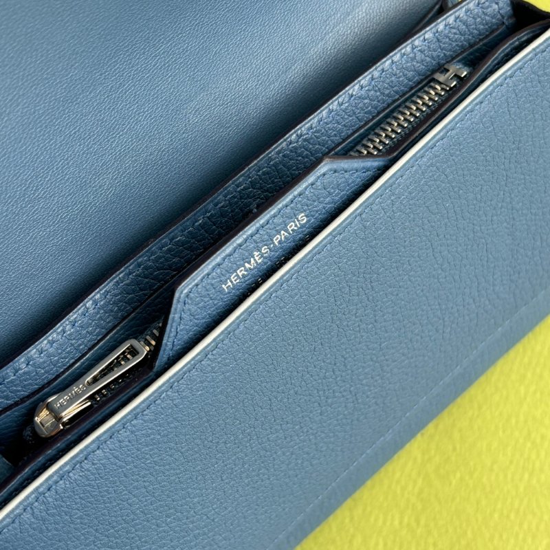 ::Hermès:: Passant Compact Wallet 霧藍色功能卡包 鈔票零錢包 短夾-27
