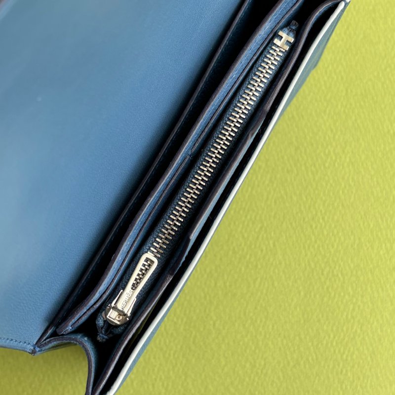::Hermès:: Passant Compact Wallet 霧藍色功能卡包 鈔票零錢包 短夾-28