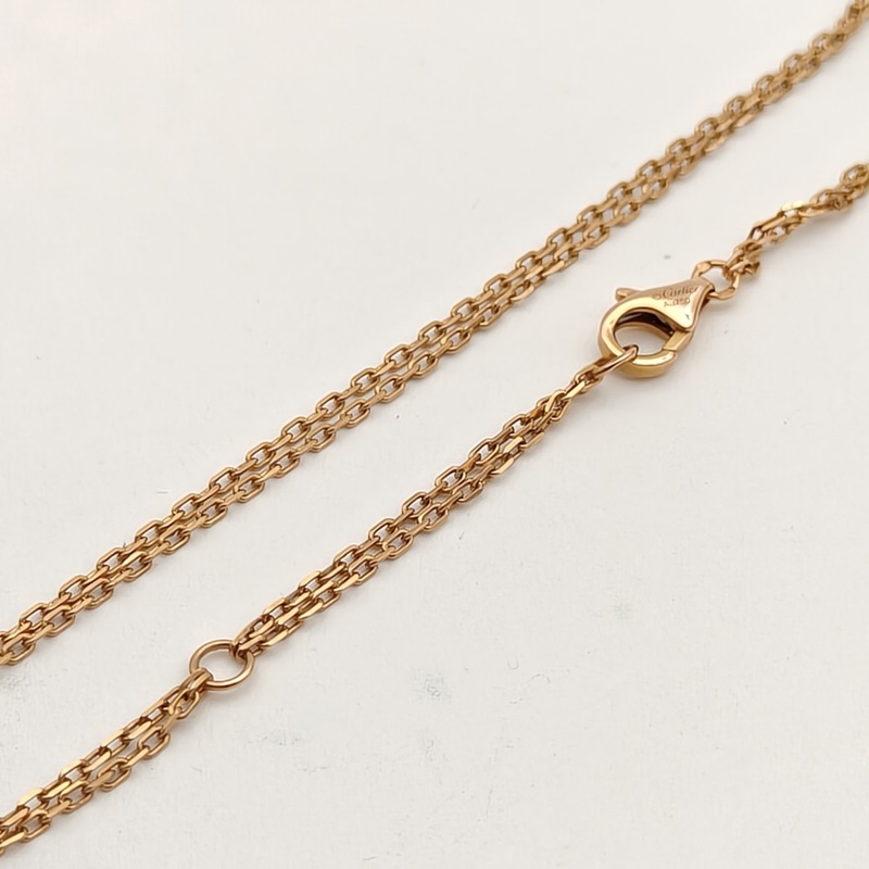CARTIER LOVE18K金小餅鑲嵌2顆鑽石項鏈18K玫瑰金/鑽石-3