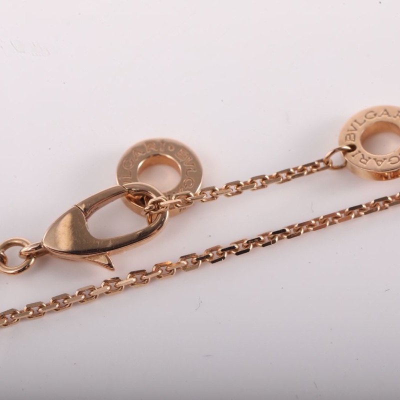BVLGARI DIVASDREAM單鑽小扇子項鏈大號18K玫瑰金/鑽石/白貝母-3