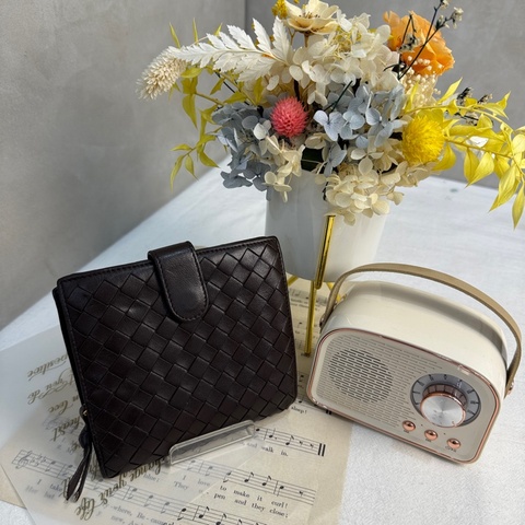 【赫蒂國際精品】Bottega Veneta Intrecciato 編織黑色羊皮錢包👛vintage 中古 二手