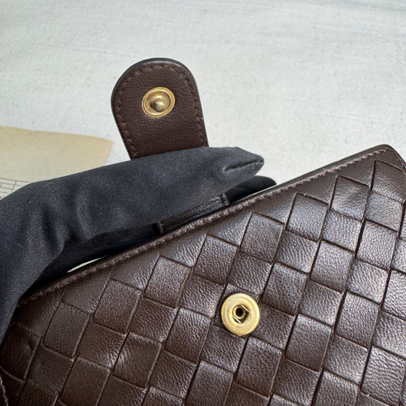 【赫蒂國際精品】Bottega Veneta Intrecciato 編織黑色羊皮錢包👛vintage 中古 二手-9