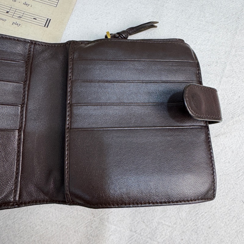 【赫蒂國際精品】Bottega Veneta Intrecciato 編織黑色羊皮錢包👛vintage 中古 二手-12