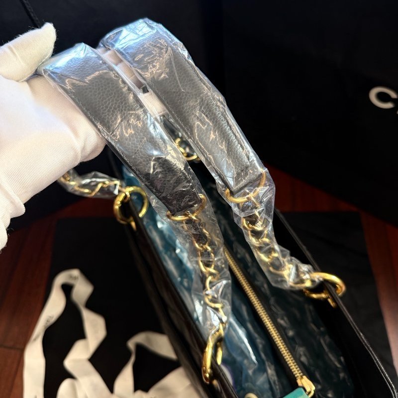 閒置新 香奈兒/Chanel GST 黑金荔枝紋鏈條包-8