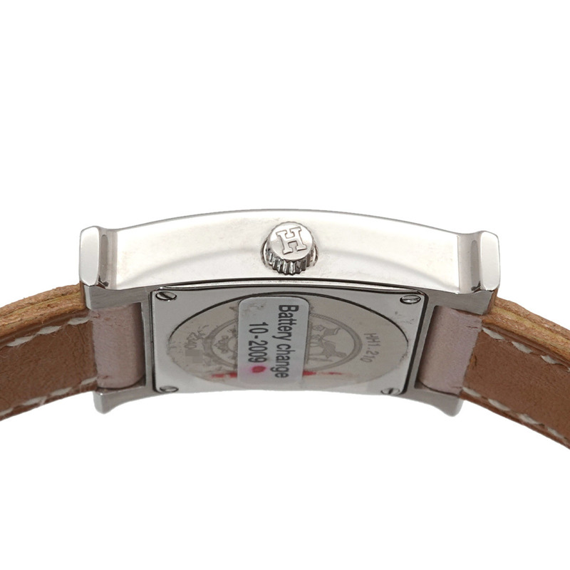愛馬仕 H-Watch HH1 210 女士腕錶 12P 鑲鑽 白色錶殼 石英錶 H-5