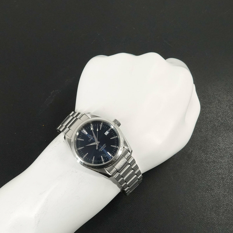 歐米茄海馬系列Aqua Terra 2517 80男錶,日期顯示,藍色錶盤,石英錶-2