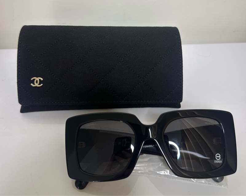 【全新未使用】CHANEL 5480-H-A 黑珍珠方框太陽眼鏡-0