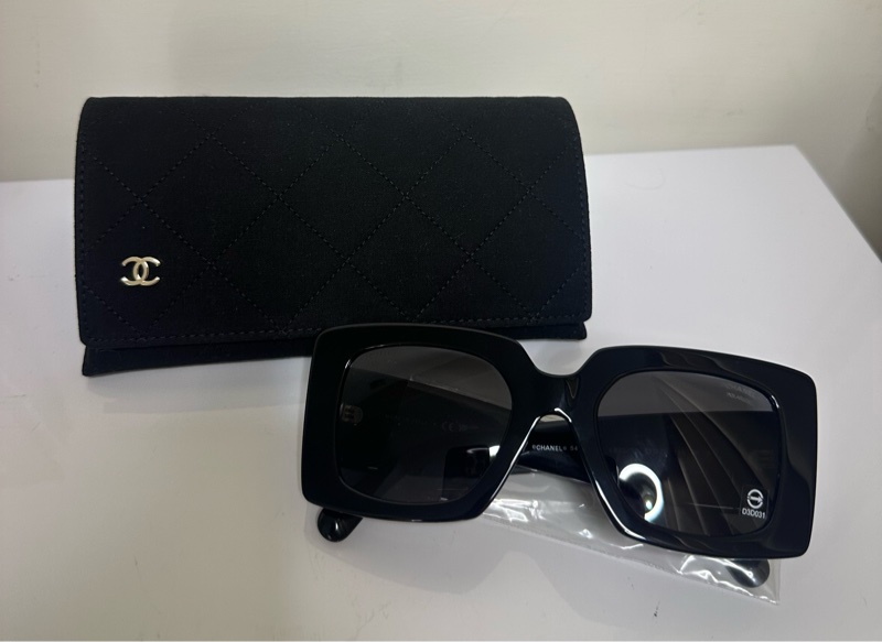 【全新未使用】CHANEL 5480-H-A 黑珍珠方框太陽眼鏡-1