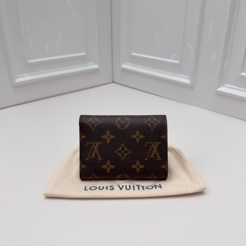 閒置新Louis Vuitton路易威登 粉豆三折錢包-1