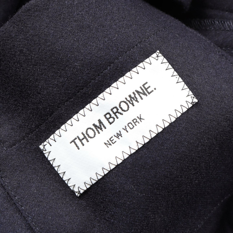 湯姆布朗 (THOM BROWNE) 羊毛夾克襯衫，海軍藍，4號，二手男款-2