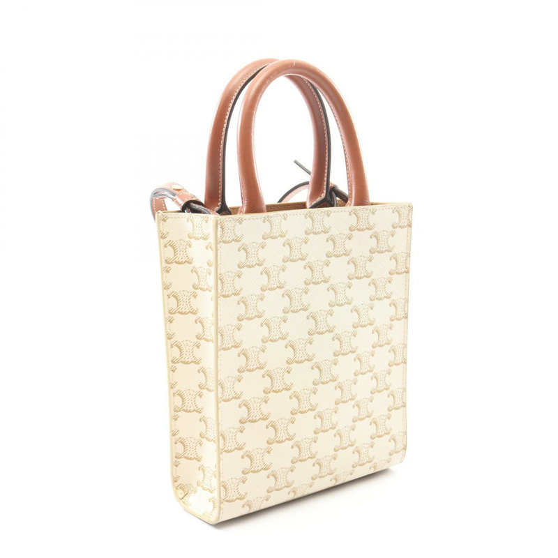 CELINE Mini Vertical Cabas Triomphe 斜背包 194372 帆布皮革二手-1