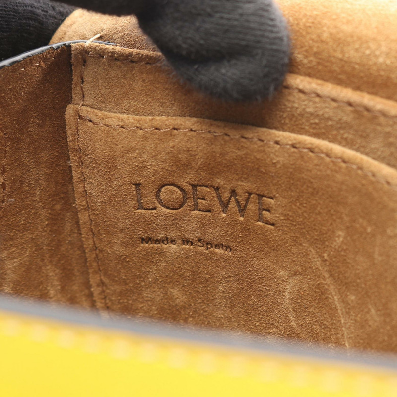 LOEWE 雙門迷你腰臀包，黃色真皮，二手女款-3
