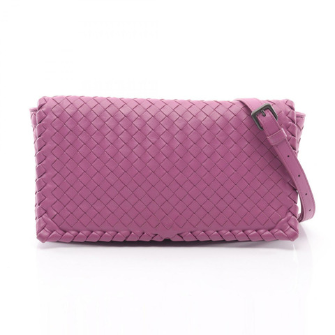 BOTTEGA VENETA Intrecciato 編織肩挎包，紫色皮革，二手女款