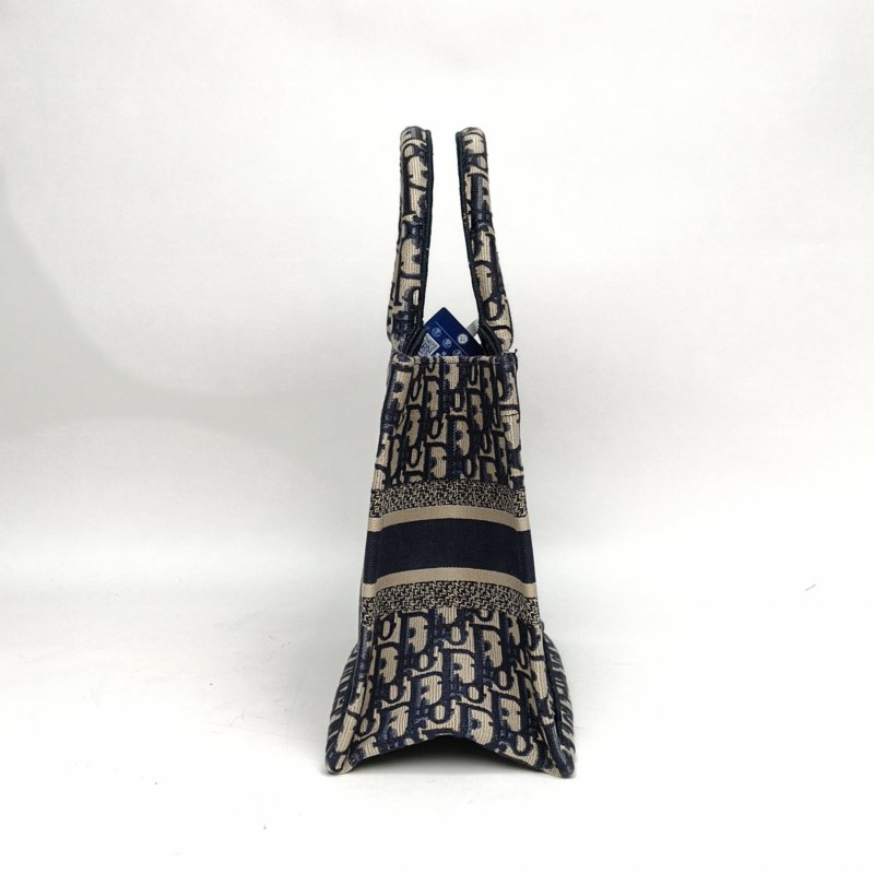 DIOR BookTote小號藍色帆布印花字母刺繡肩背包-1
