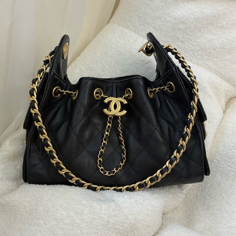 全新CHANEL 25 mini Hobo 黑金 ✨最新晶片款