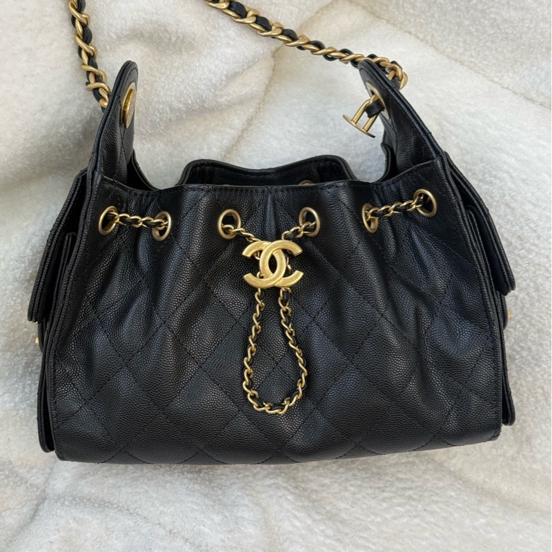 全新CHANEL 25 mini Hobo 黑金 ✨最新晶片款-4