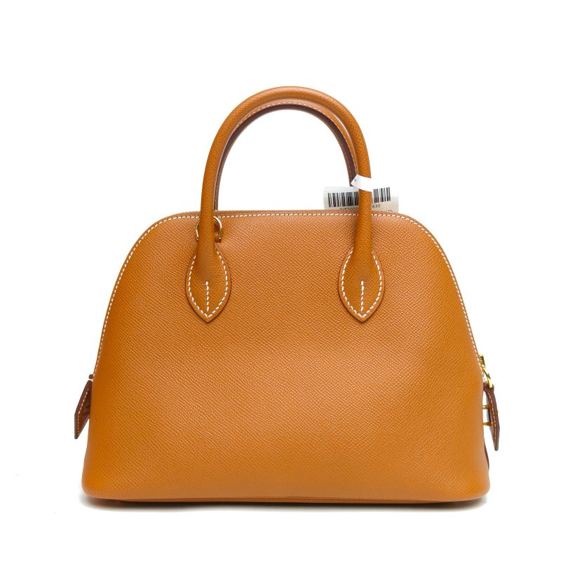 HERMES Bolide保齡球包25金棕色Epsom皮W刻金扣肩背包-2
