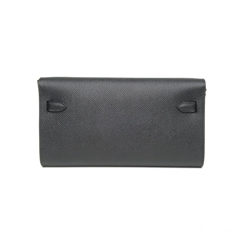 HERMES KellyLongToGo黑色Epsom皮K2025銀扣肩背包-2