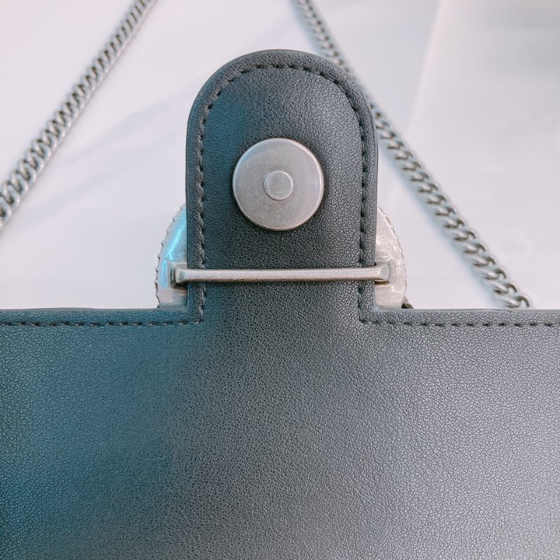MS0637 Pinko 品高 燕子包 鏈條 錢包 皮革 黑色 銀扣 水晶 Love One Wallet On Chain Leather and Crystal Black x PHW-10