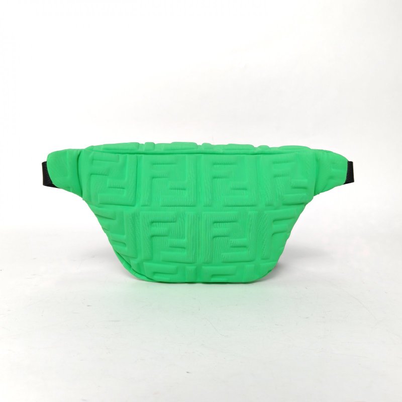 FENDI 綠色尼龍fendilogo浮雕腰包肩背包-2