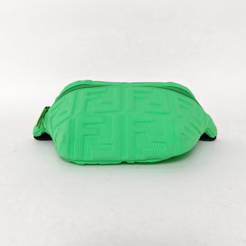 FENDI 綠色尼龍fendilogo浮雕腰包肩背包-4