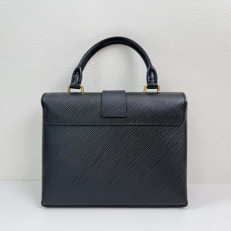 路易威登/Louis Vuitton LOCKY BB 黑色牛皮水波紋鎖頭包-6