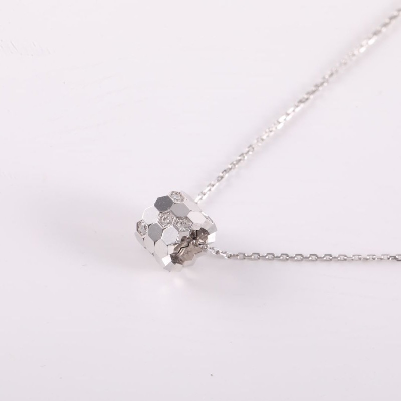 CHAUMET 18K白金BeeMyLove愛·巢蜂巢鑲鑽項鏈小號-2