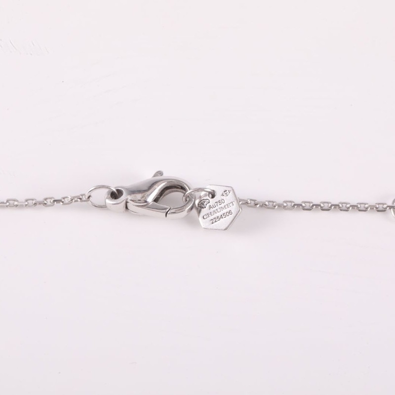 CHAUMET 18K白金BeeMyLove愛·巢蜂巢鑲鑽項鏈小號-4