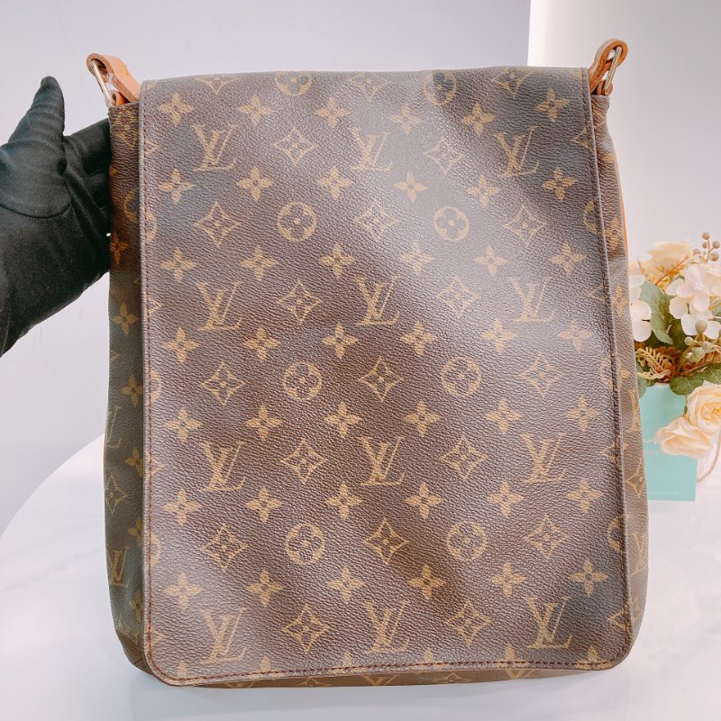 MS0640 Louis Vuitton 路易威登 輕便小背包 斜背 帆布 經典老花紋 金扣 Musette Salsa Crossbody Canvas Monogram x GHW-9