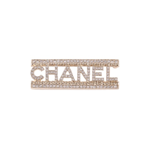 CHANEL 合金BROOCHES滿鑽字母水晶金屬胸針