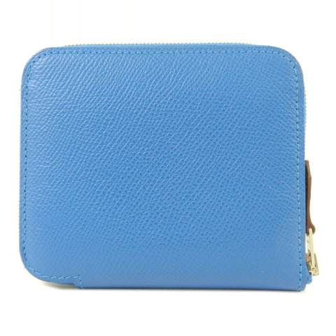 HERMES Epsom皮革Silk in Compact錢包Cobalt