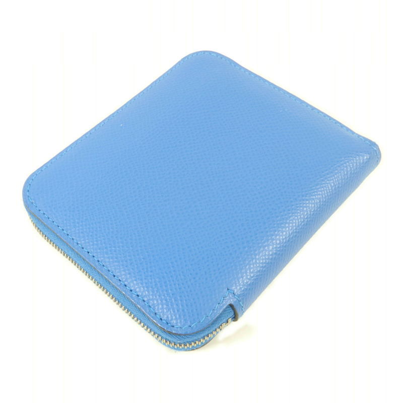 HERMES Epsom皮革Silk in Compact錢包Cobalt-2