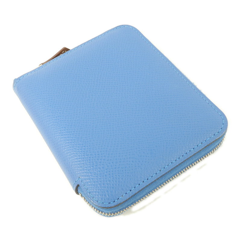 HERMES Epsom皮革Silk in Compact錢包Cobalt-3