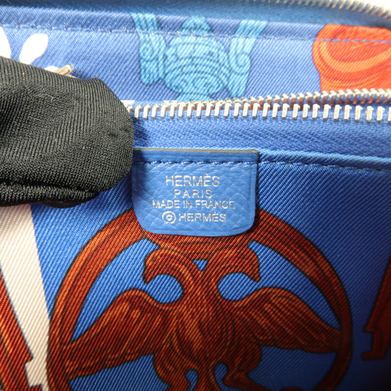 HERMES Epsom皮革Silk in Compact錢包Cobalt-5