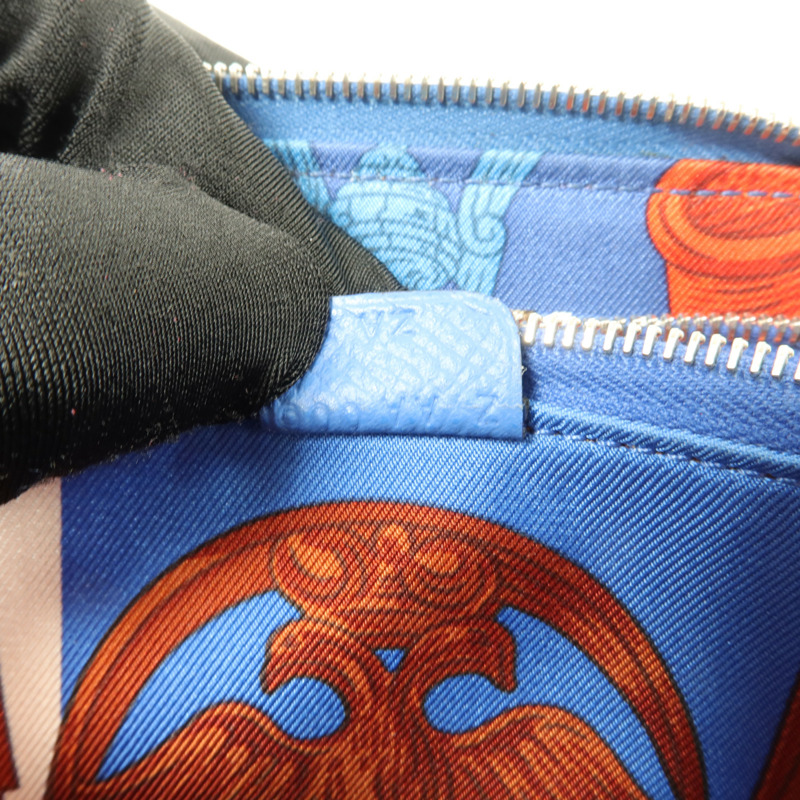 HERMES Epsom皮革Silk in Compact錢包Cobalt-6