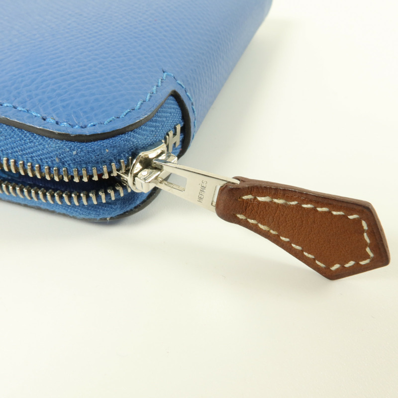 HERMES Epsom皮革Silk in Compact錢包Cobalt-7
