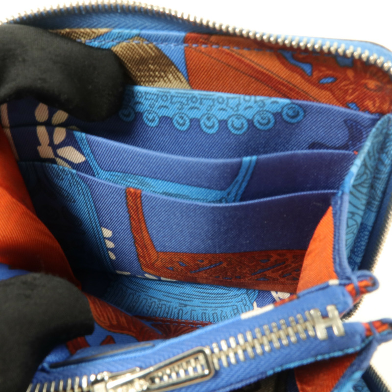 HERMES Epsom皮革Silk in Compact錢包Cobalt-10