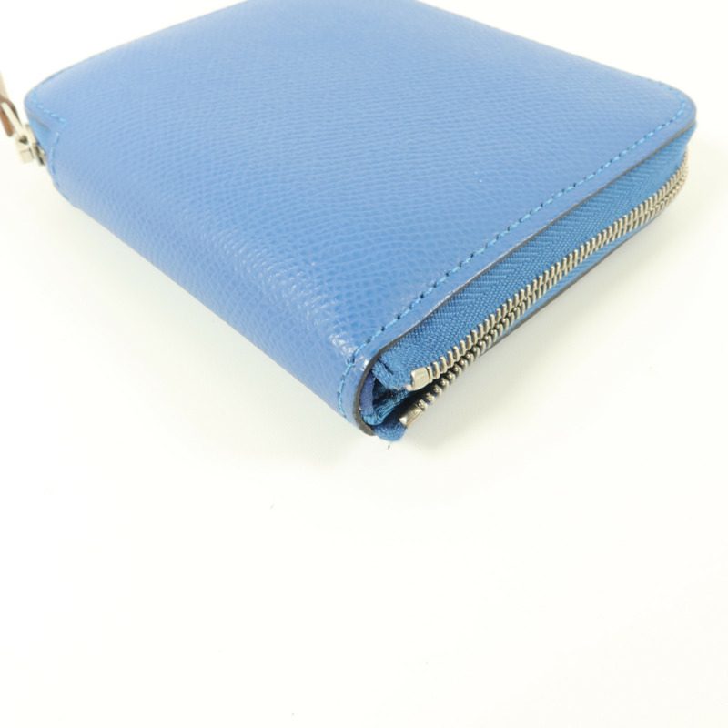 HERMES Epsom皮革Silk in Compact錢包Cobalt-11