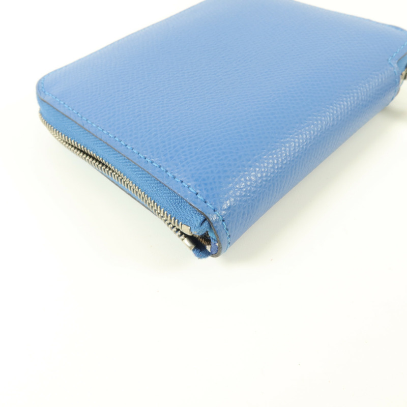 HERMES Epsom皮革Silk in Compact錢包Cobalt-14