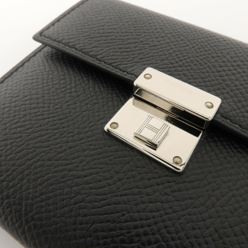 HERMES Epsom皮革Clic 16 Card Holder卡片套Noir-12