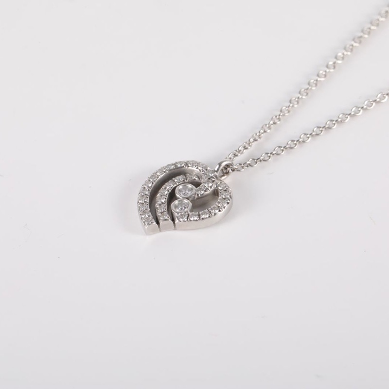 TIFFANY&CO 鑽石pt950滿鑽桃心項鏈-2