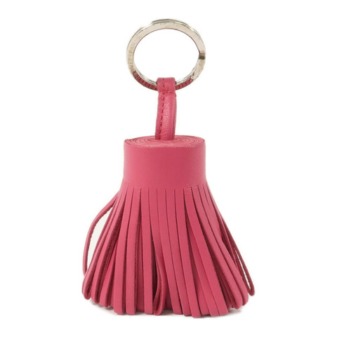 HERMES Milo皮革Carmen鎖匙扣Fuchsia